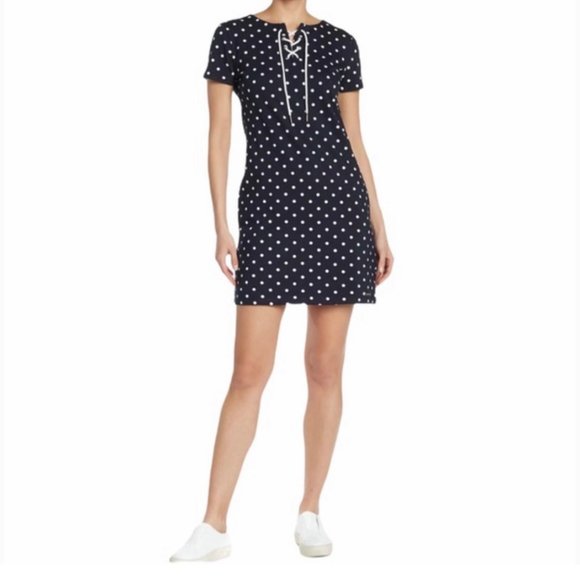 TOMMY HILFIGER Classic Star Lace-Up Mini Dress - Picture 1 of 5